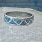 Zuni ring wedding band turquoise size 6 sterling silver women men