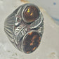 Navajo Fire Agate size 9 leaves sterling silver women men