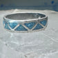 Zuni ring wedding band turquoise size 6 sterling silver women men