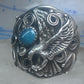 Eagle ring Zuni Patsy Allopowa band sterling silver size 14.75 men