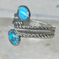 Turquoise Bypass Ring Southwest Band Sterling Silver women size 7.50
