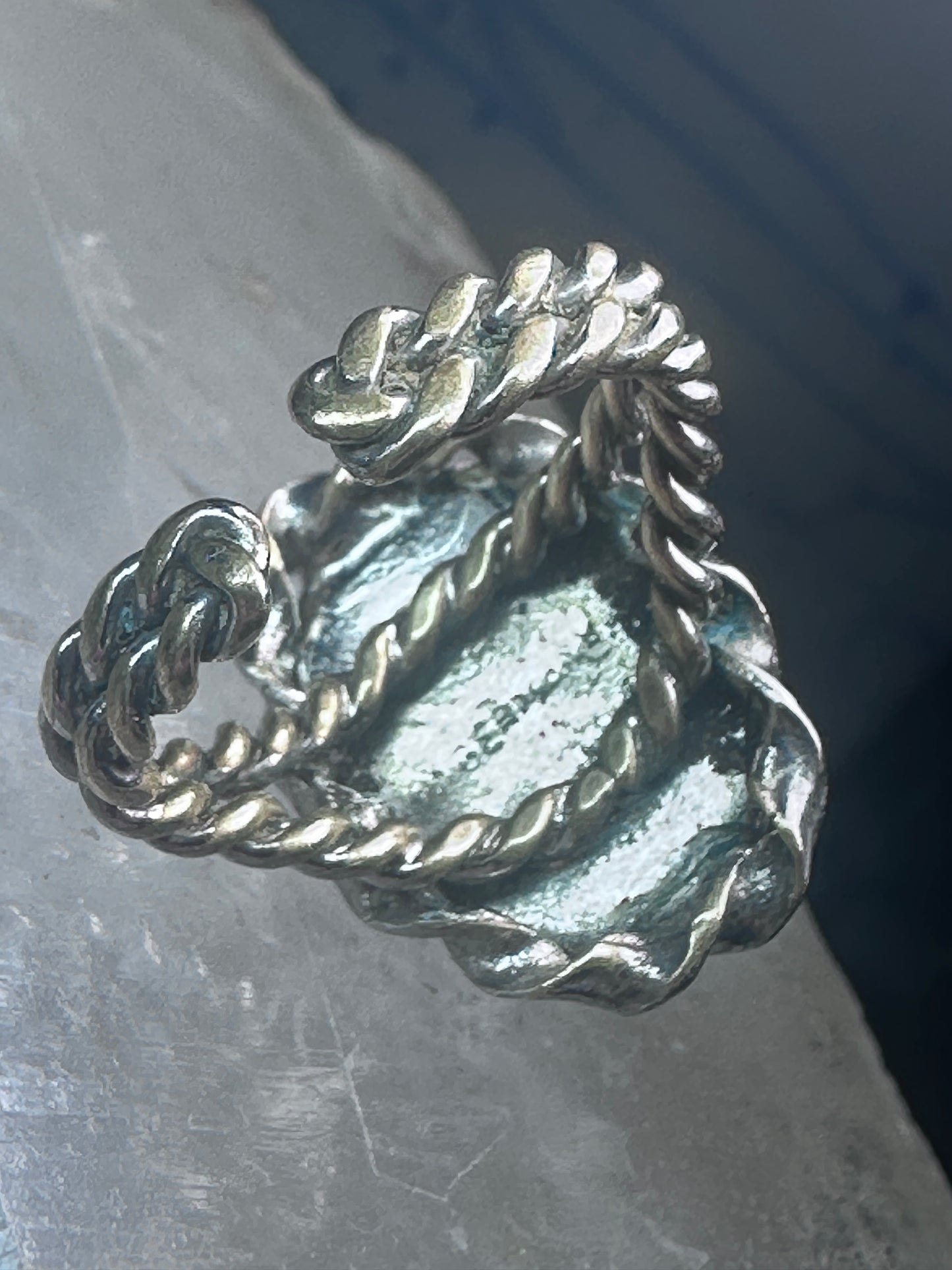 Stone band size 5 adjustable southwest women girls mystery metal perhaps plate Germany
