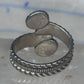 Turquoise Bypass Ring Southwest Band Sterling Silver women size 7.50