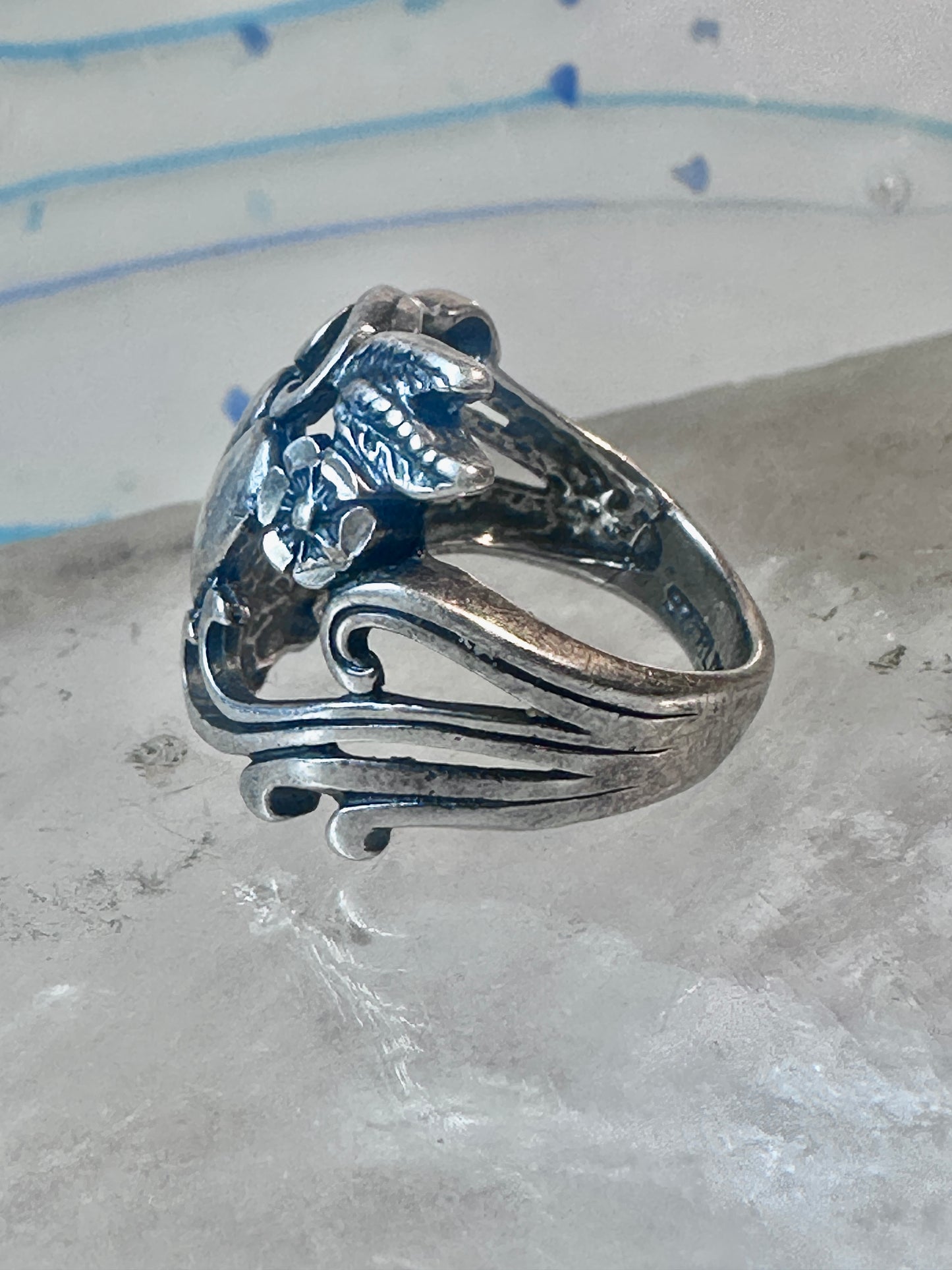 Heart ring Navajo love band Valentine pinky sterling silver size 4.25 women girls