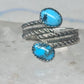 Turquoise Bypass Ring Southwest Band Sterling Silver women size 7.50