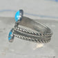 Turquoise Bypass Ring Southwest Band Sterling Silver women size 7.50