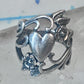 Heart ring Navajo love band Valentine pinky sterling silver size 4.25 women girls
