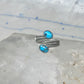 Turquoise Bypass Ring Southwest Band Sterling Silver women size 7.50
