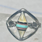 Vintage Zuni Mother of Pearl Inlay Band Ring - Sterling Silver - Size 6.25