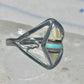 Vintage Zuni Mother of Pearl Inlay Band Ring - Sterling Silver - Size 6.25