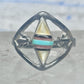 Vintage Zuni Mother of Pearl Inlay Band Ring - Sterling Silver - Size 6.25