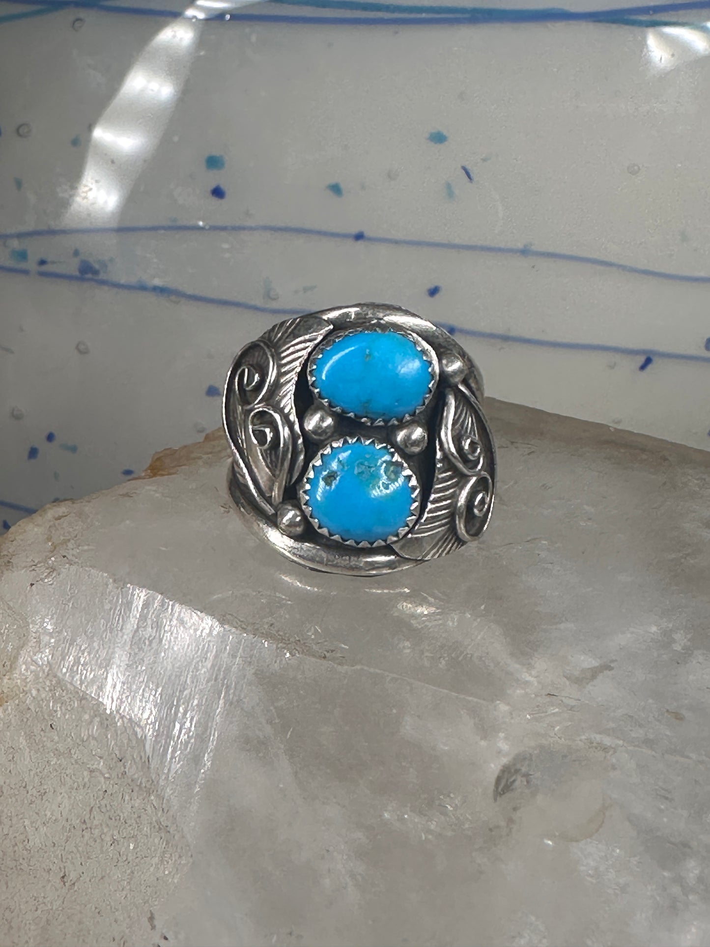 Navajo ring turquoise size 10.75 sterling silver women men