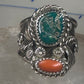 Navajo ring turquoise coral size 9.50 sterling silver women men