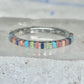 Vintage Pierre Lang PL 925 Sterling Silver Multi-Stone Eternity Band Ring - Size 7.5