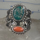 Navajo ring turquoise coral size 9.50 sterling silver women men