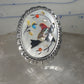 Bird ring southwest adj band abalone coral turquoise mop inlay size 9 sterling silver women