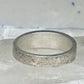 Vintage Signed AT Southwestern Sterling Silver Flush Inlaid Turquoise Band - Size 13.25