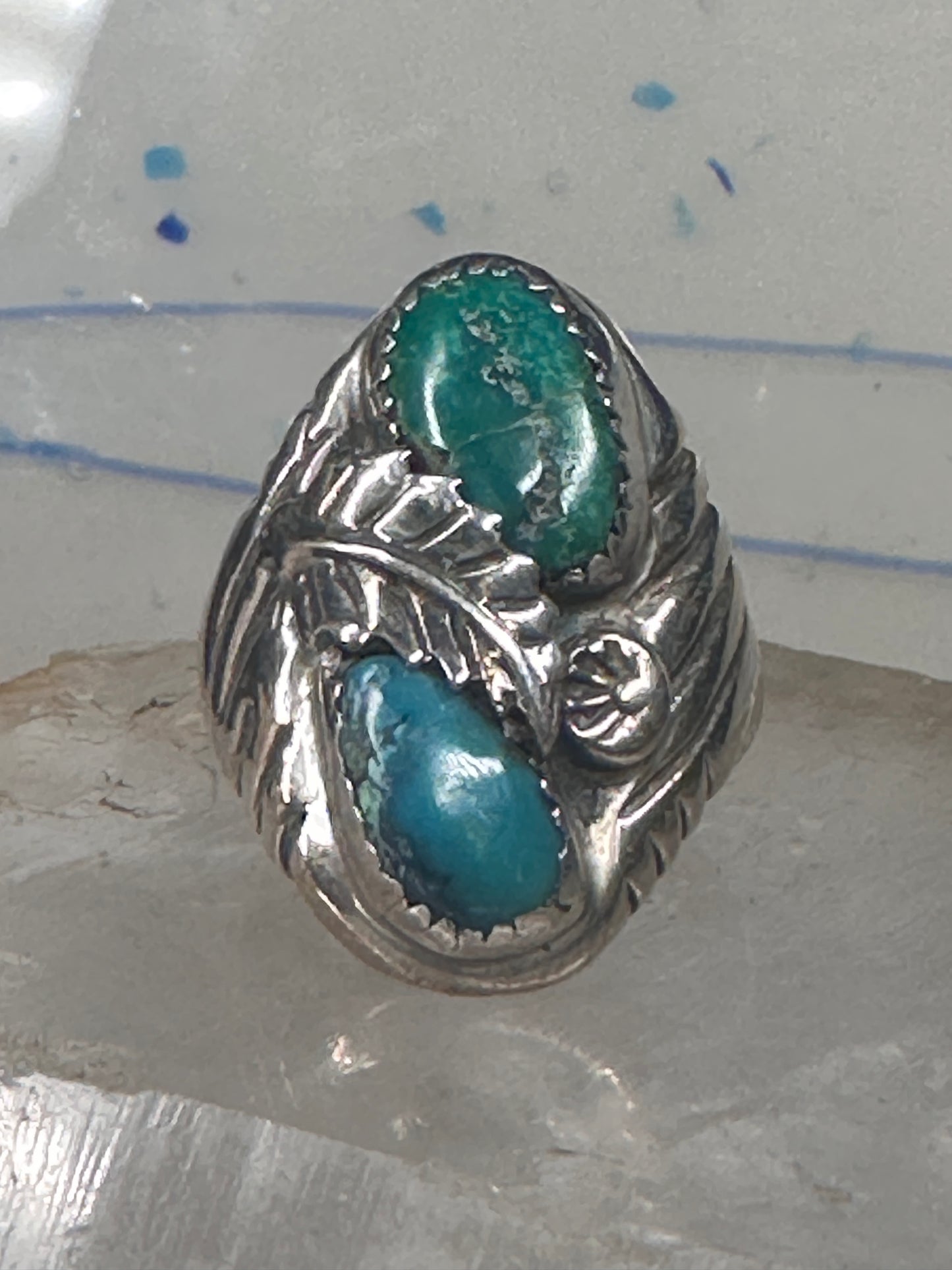 Navajo ring turquoise size 10 sterling silver women men