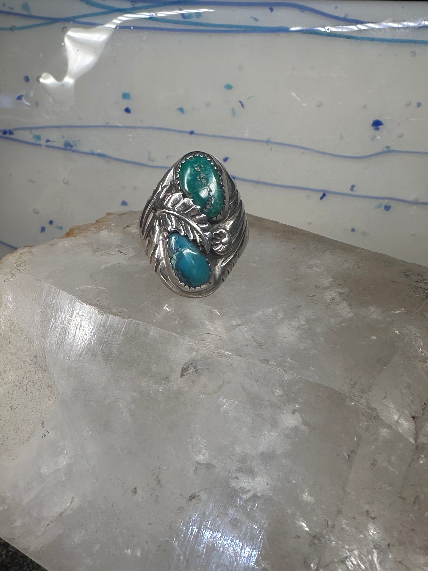 Navajo ring turquoise size 10 sterling silver women men