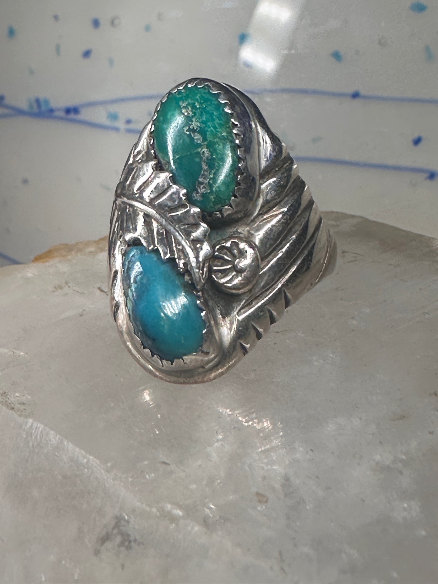 Navajo ring turquoise size 10 sterling silver women men