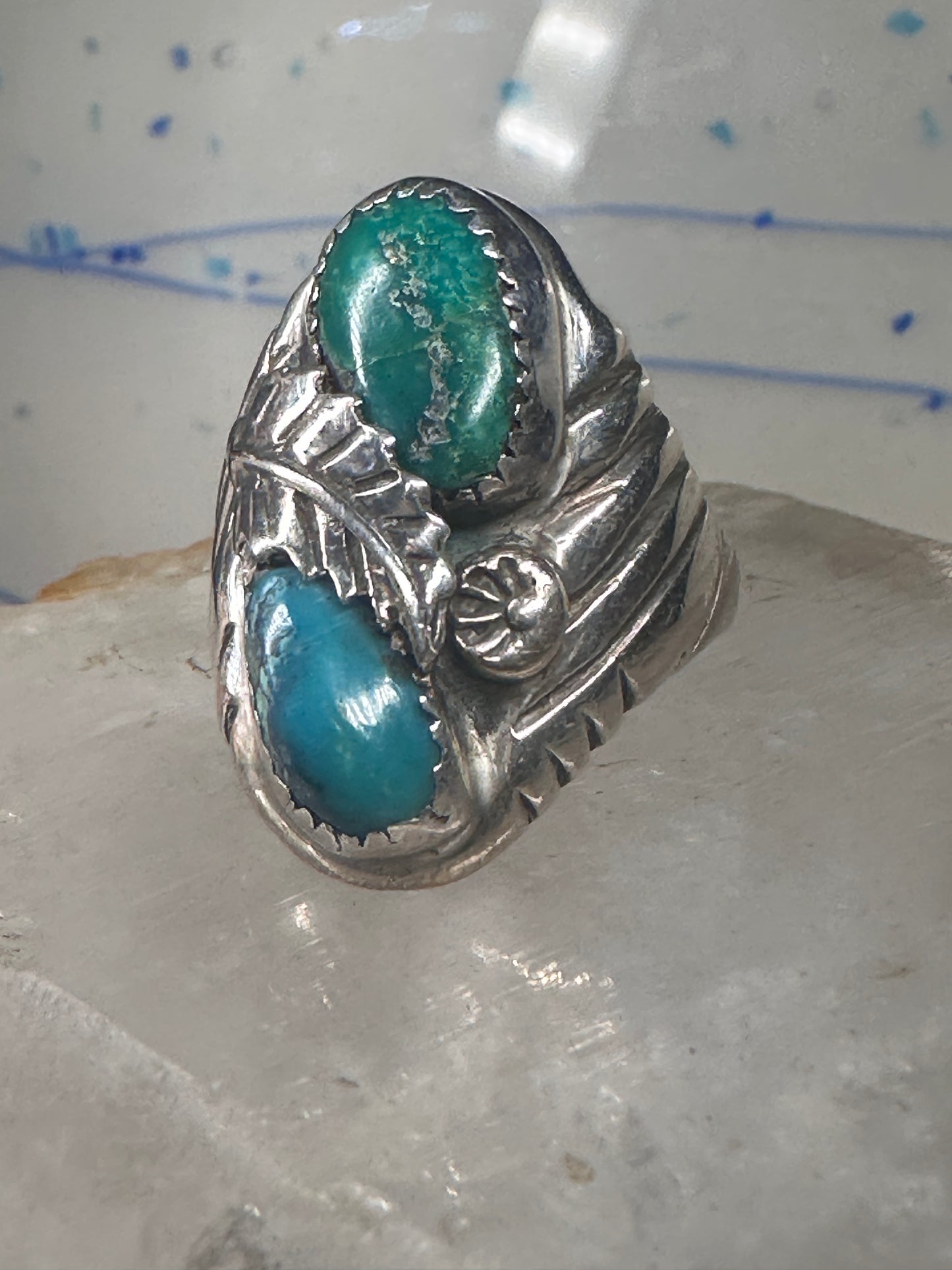 Navajo ring turquoise size 10 sterling silver women men