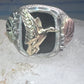 Black Hills Gold ring goose leaves bird onyx size 11.75 sterling silver women men