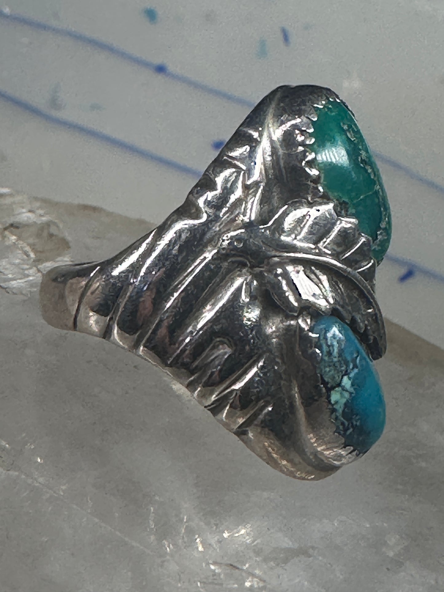 Navajo ring turquoise size 10 sterling silver women men