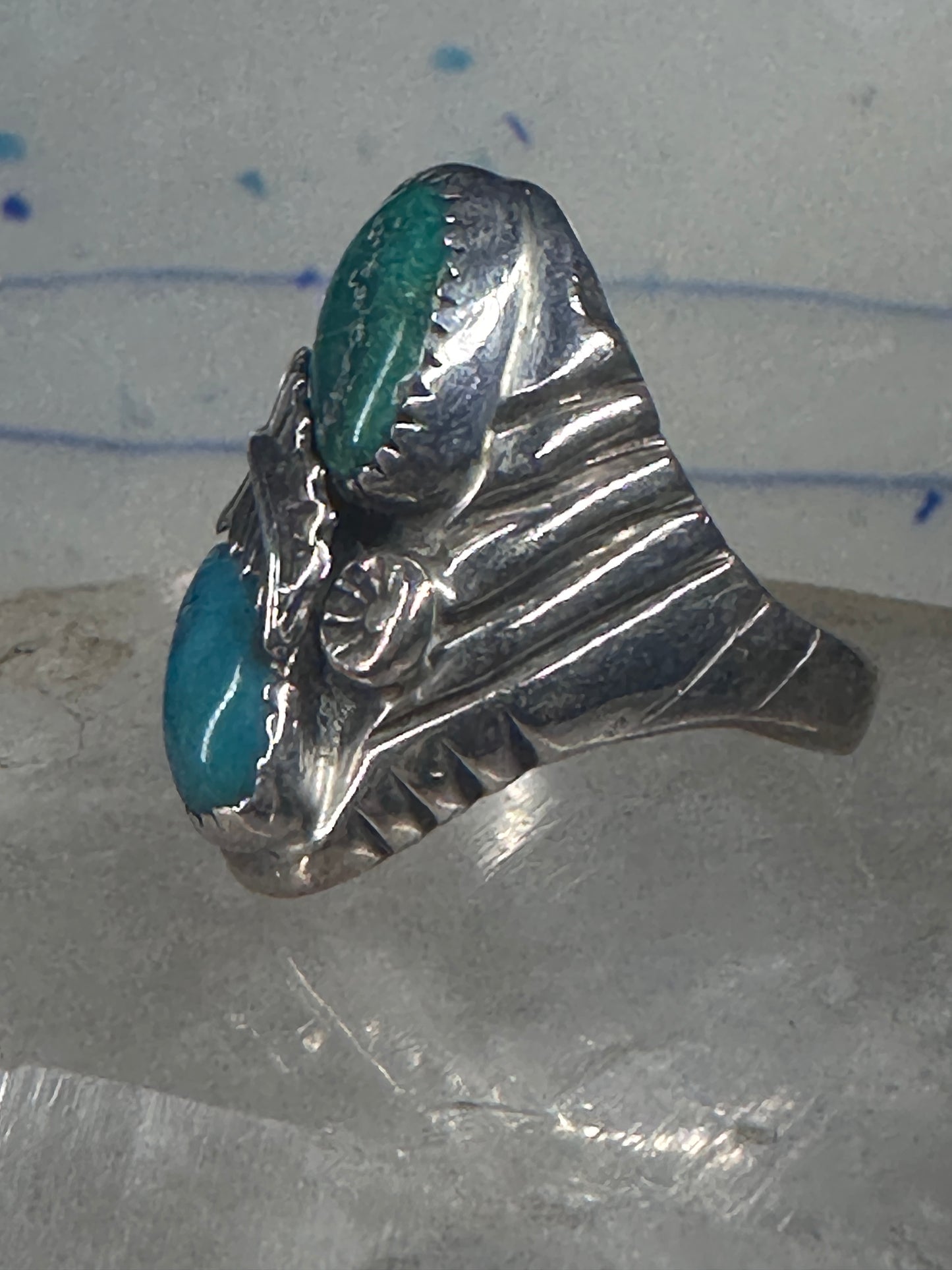 Navajo ring turquoise size 10 sterling silver women men