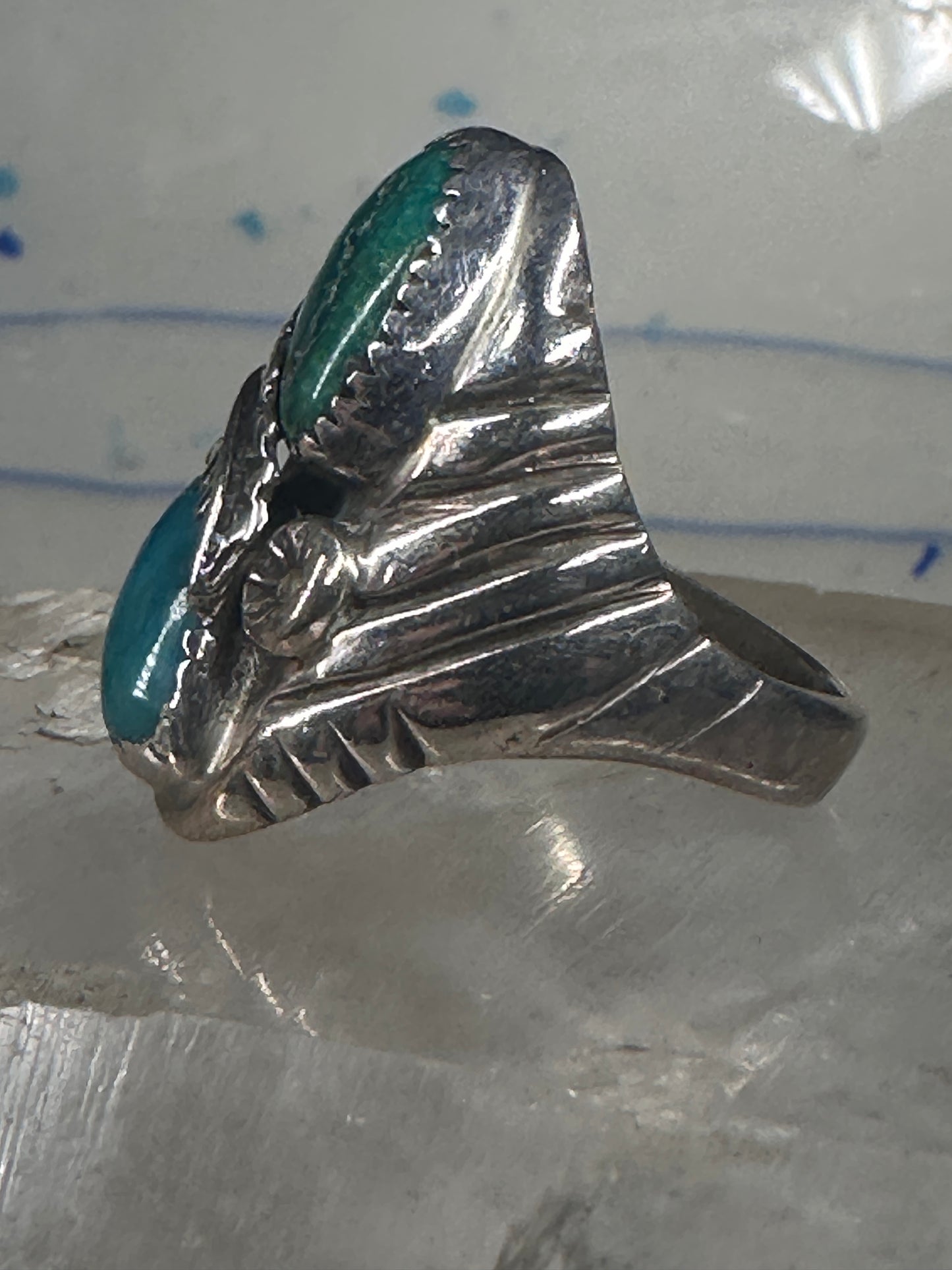 Navajo ring turquoise size 10 sterling silver women men