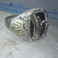 Black Hills Gold ring goose leaves bird onyx size 11.75 sterling silver women men