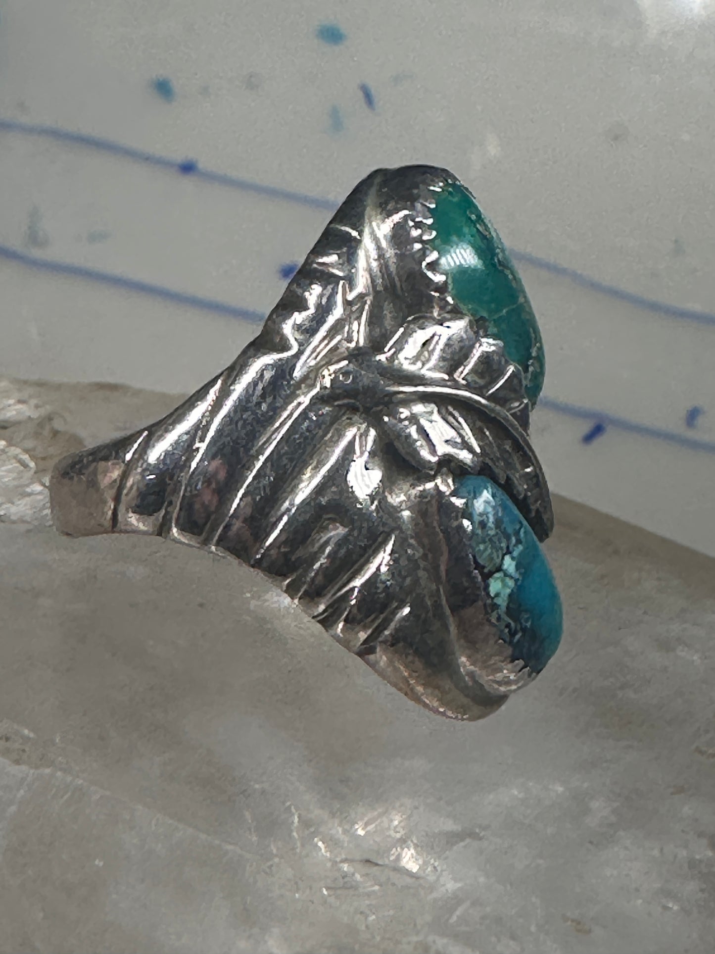 Navajo ring turquoise size 10 sterling silver women men