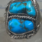 Navajo ring heavy turquoise size 12 sterling silver women men