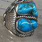 Navajo ring heavy turquoise size 12 sterling silver women men