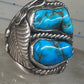 Navajo ring heavy turquoise size 12 sterling silver women men