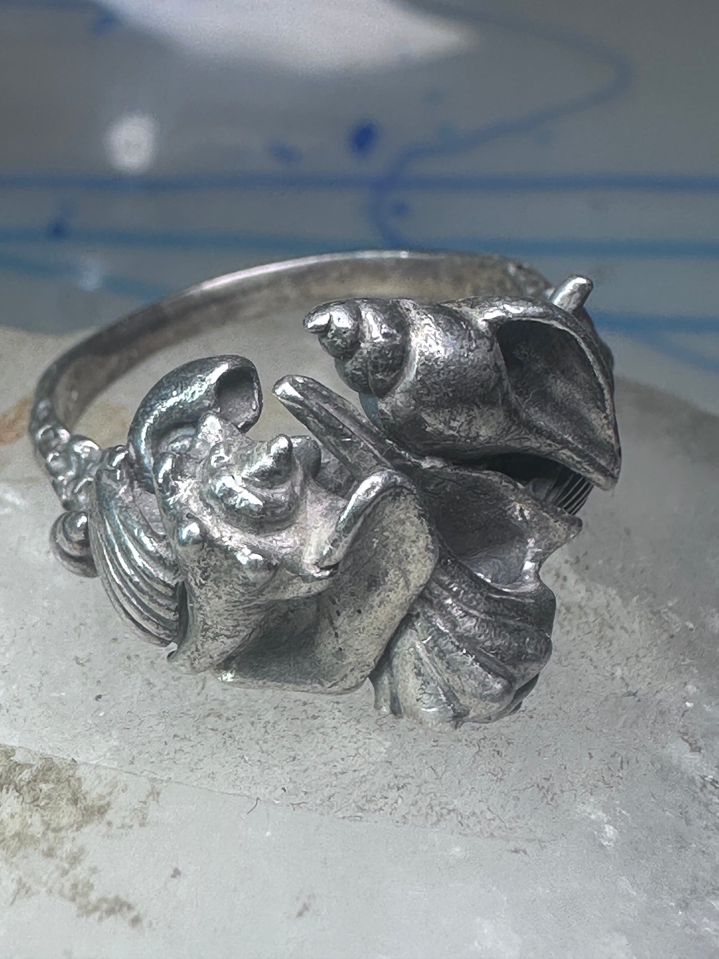 Vintage Shell ring Kabana band ocean shells snail conk size 11 southwest sterling silver women men