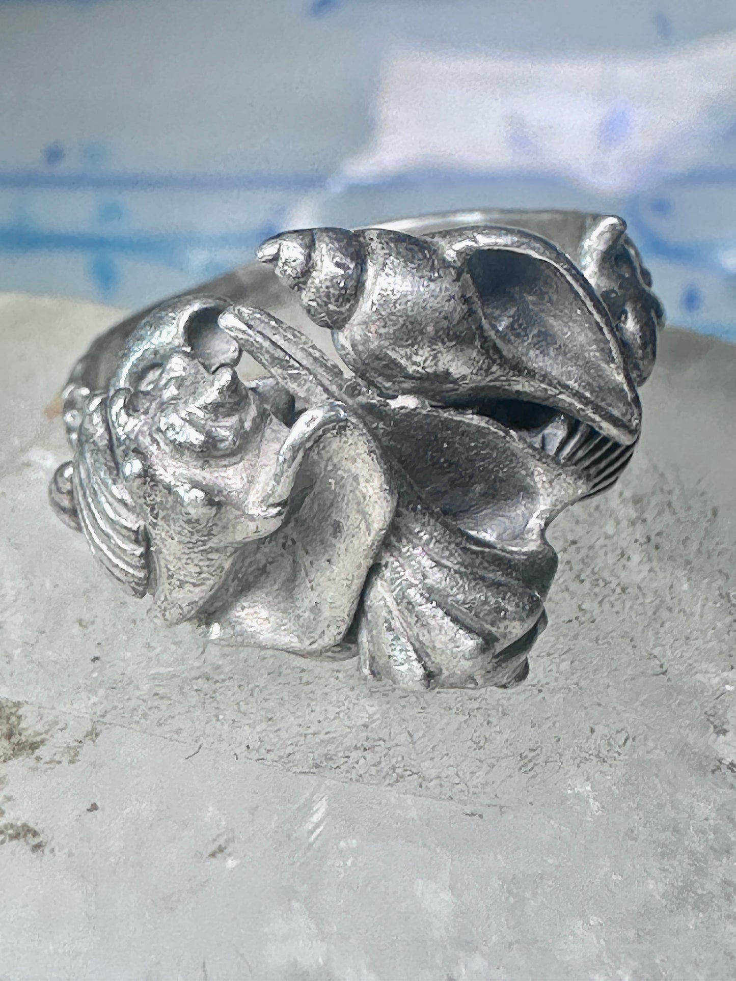 Vintage Shell ring Kabana band ocean shells snail conk size 11 southwest sterling silver women men