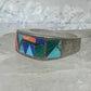Vintage Southwestern Sterling Silver Multi-Stone Inlay Arrow Band Ring - Size 11