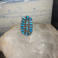 Long turquoise ring Zuni Petite Point size 8 sterling silver women