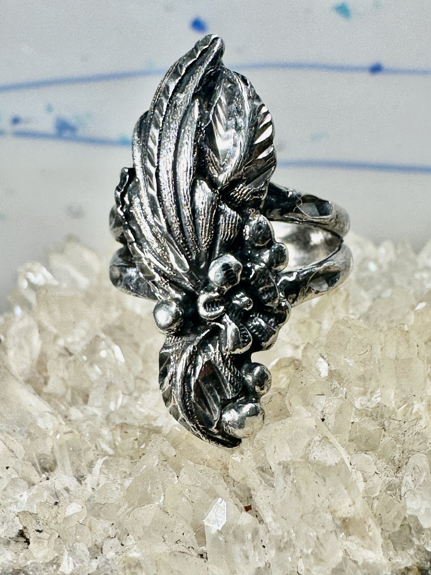 Leaf ring pinky band size 4.50 sterling silver women girls