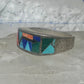Vintage Southwestern Sterling Silver Multi-Stone Inlay Arrow Band Ring - Size 11