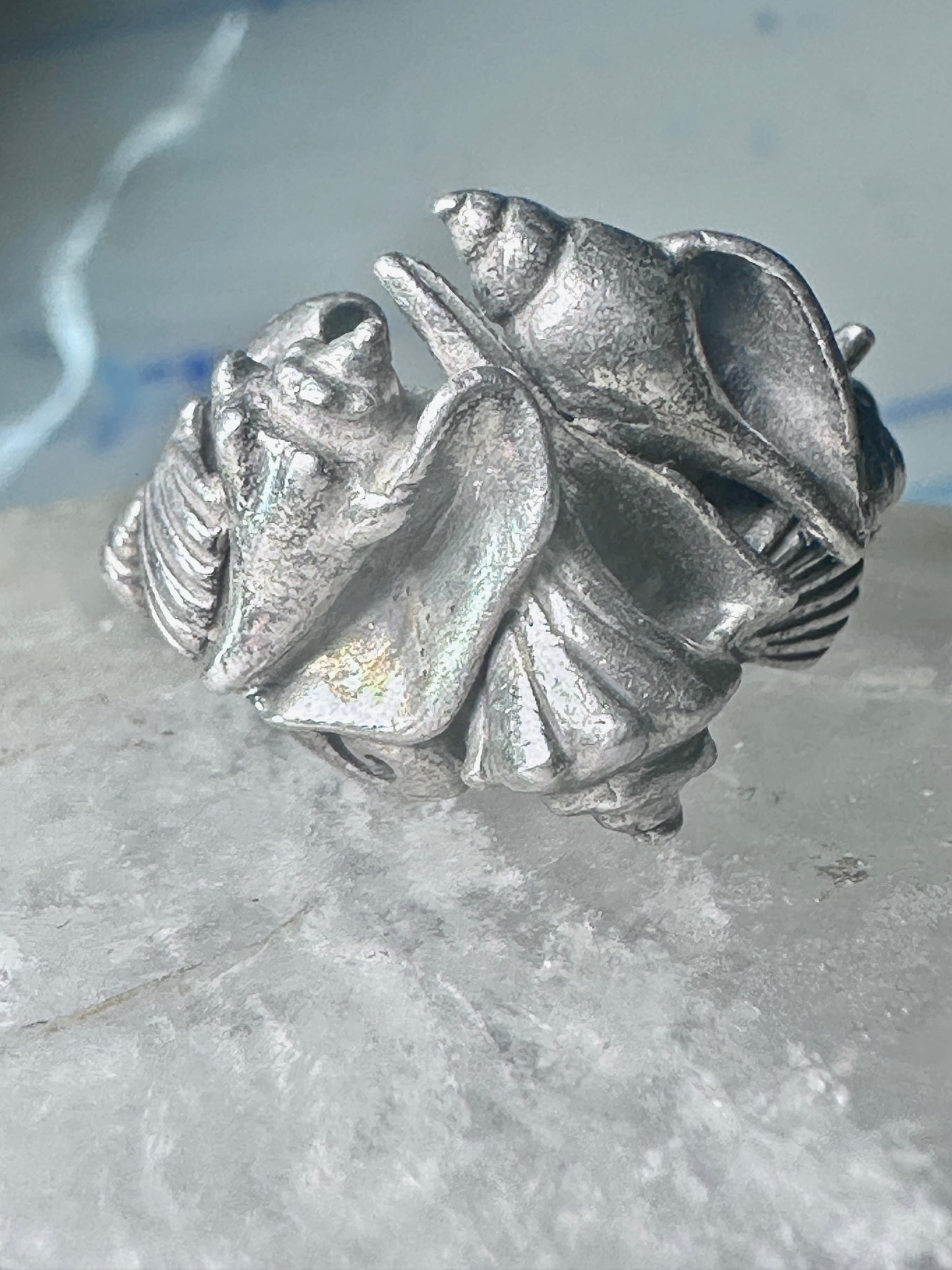 Vintage Shell ring Kabana band ocean shells snail conk size 11 southwest sterling silver women men