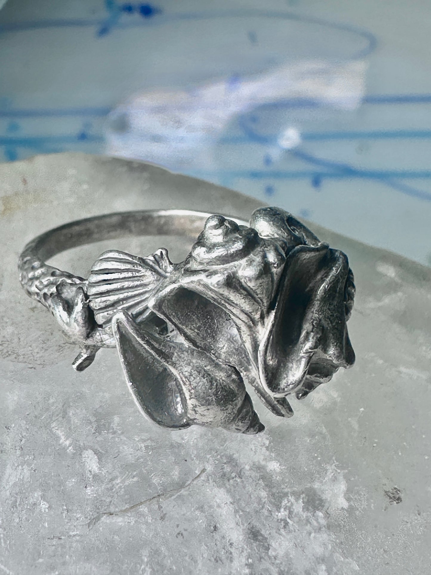 Vintage Shell ring Kabana band ocean shells snail conk size 11 southwest sterling silver women men