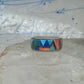 Vintage Southwestern Sterling Silver Multi-Stone Inlay Arrow Band Ring - Size 11