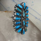 Long turquoise ring Zuni Petite Point size 8 sterling silver women