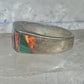 Vintage Southwestern Sterling Silver Multi-Stone Inlay Arrow Band Ring - Size 11