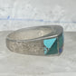 Vintage Southwestern Sterling Silver Multi-Stone Inlay Arrow Band Ring - Size 11