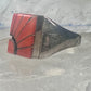 Vintage Signed Amy Southwestern Sterling Silver Orange Spiny Oyster Sunrise Inlay Signet Ring - Size 11