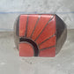 Vintage Signed Amy Southwestern Sterling Silver Orange Spiny Oyster Sunrise Inlay Signet Ring - Size 11