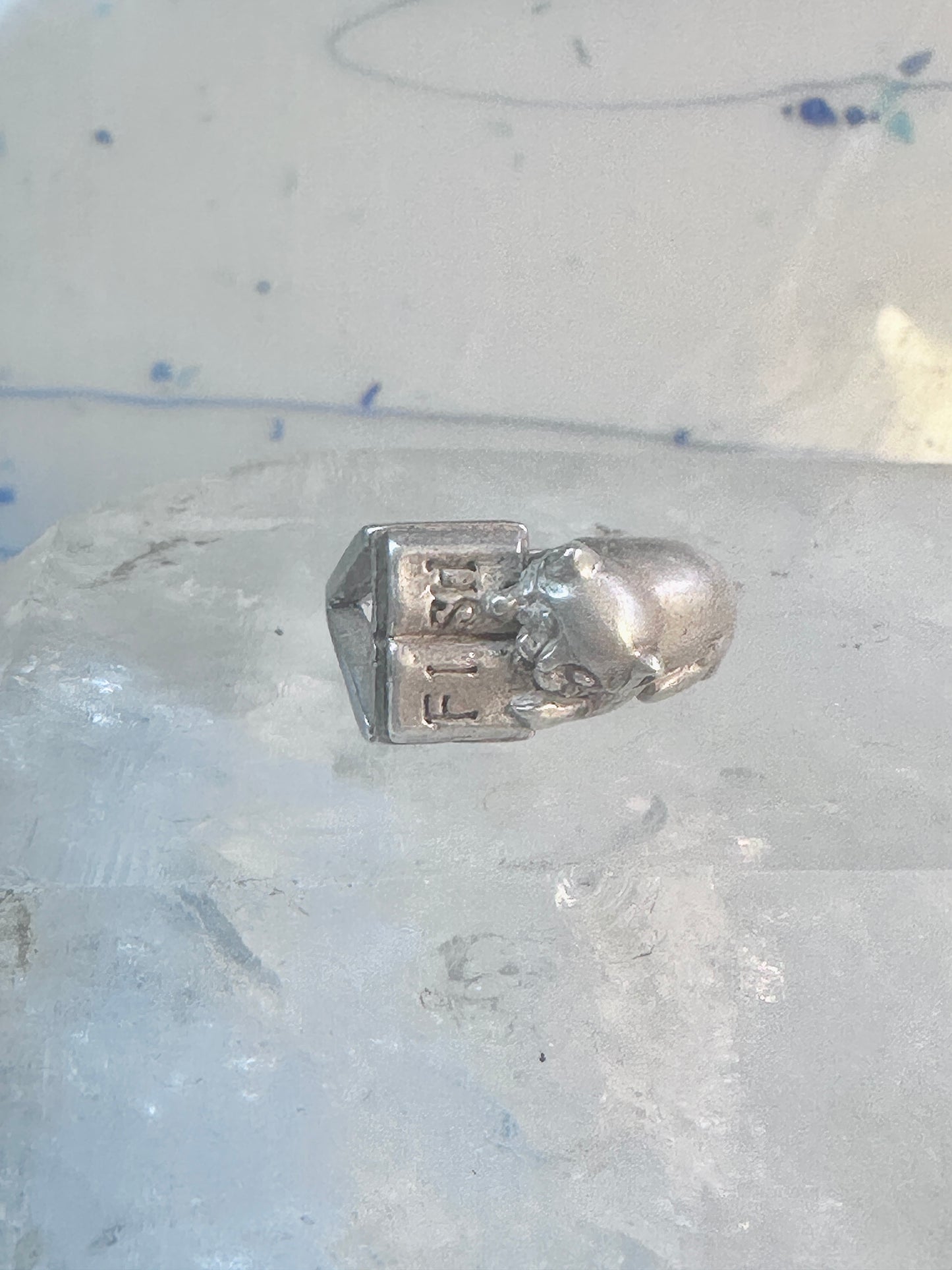 Vintage cat ring cat reading book Kabana band size 6.75 sterling silver women girls