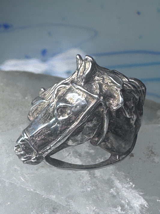 Vintage Horse ring cowgirl size 7 southwest sterling silver women men